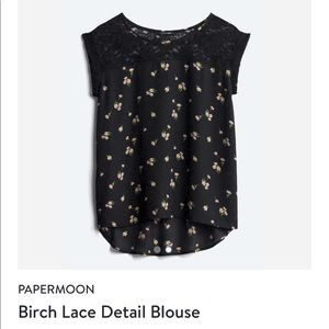 NWT PAPERMOON BIRCH LACE DETAIL BLOUSE 1X